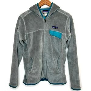 Patagonia hooded women's jacket size M Tailored Grey Nickel X-Dye W/Tobago Blue